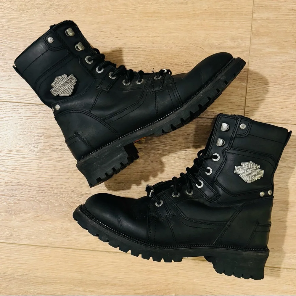 Harley-Davidson Haines Men's Motorcycle Riding Boot, Size 8, D93522 - Picture 1 of 7